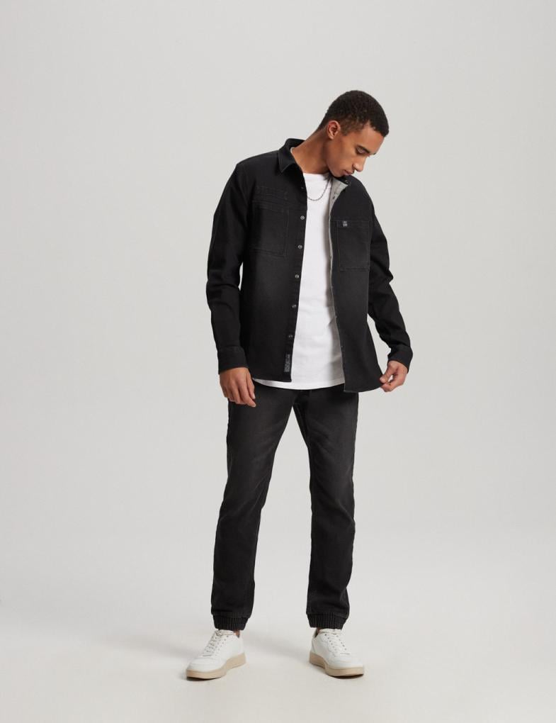 Сорочка джинсова чоловіча Diverse UTILY LG XL Чорний (5902598812049)