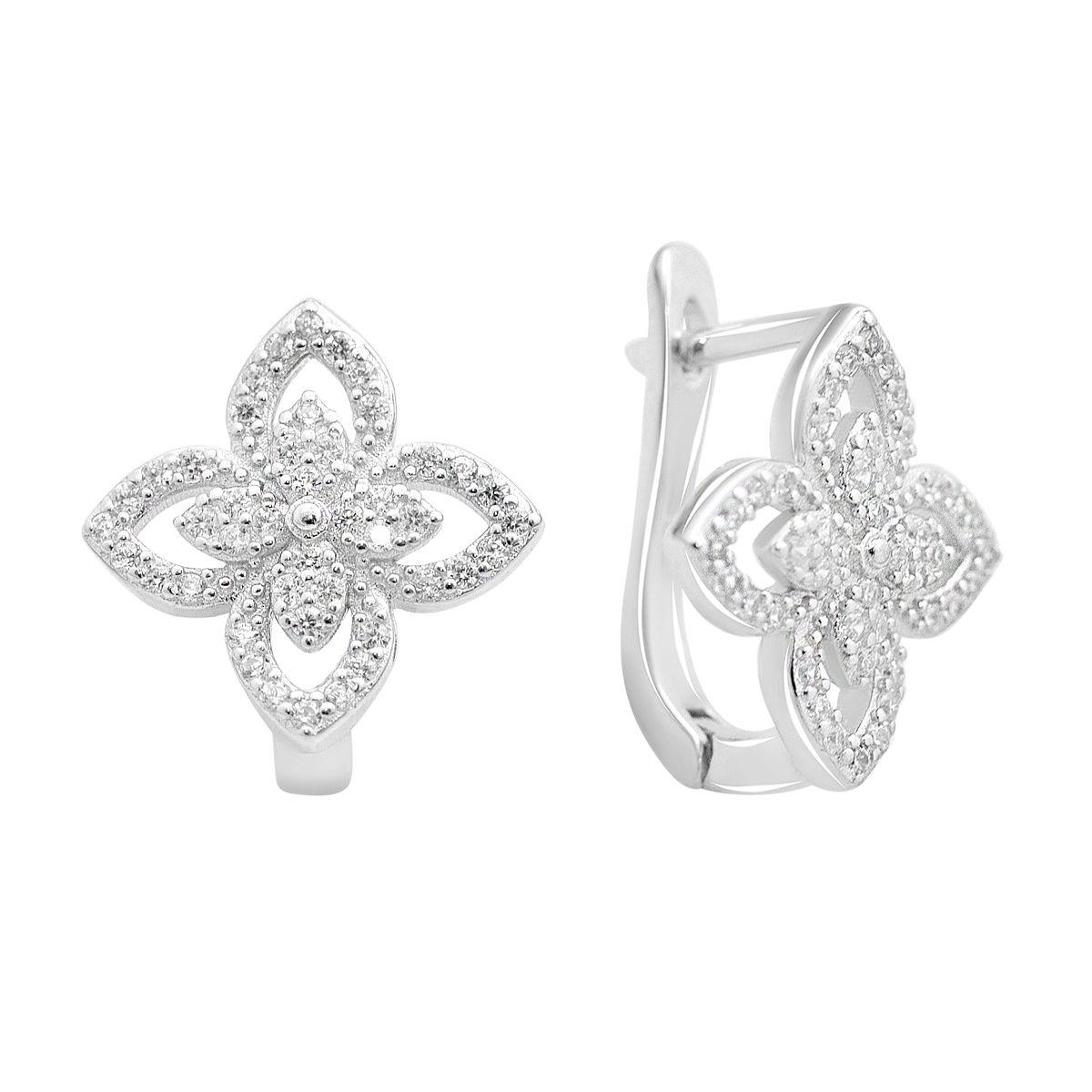 Серьги серебряные с фианитами (2153757)