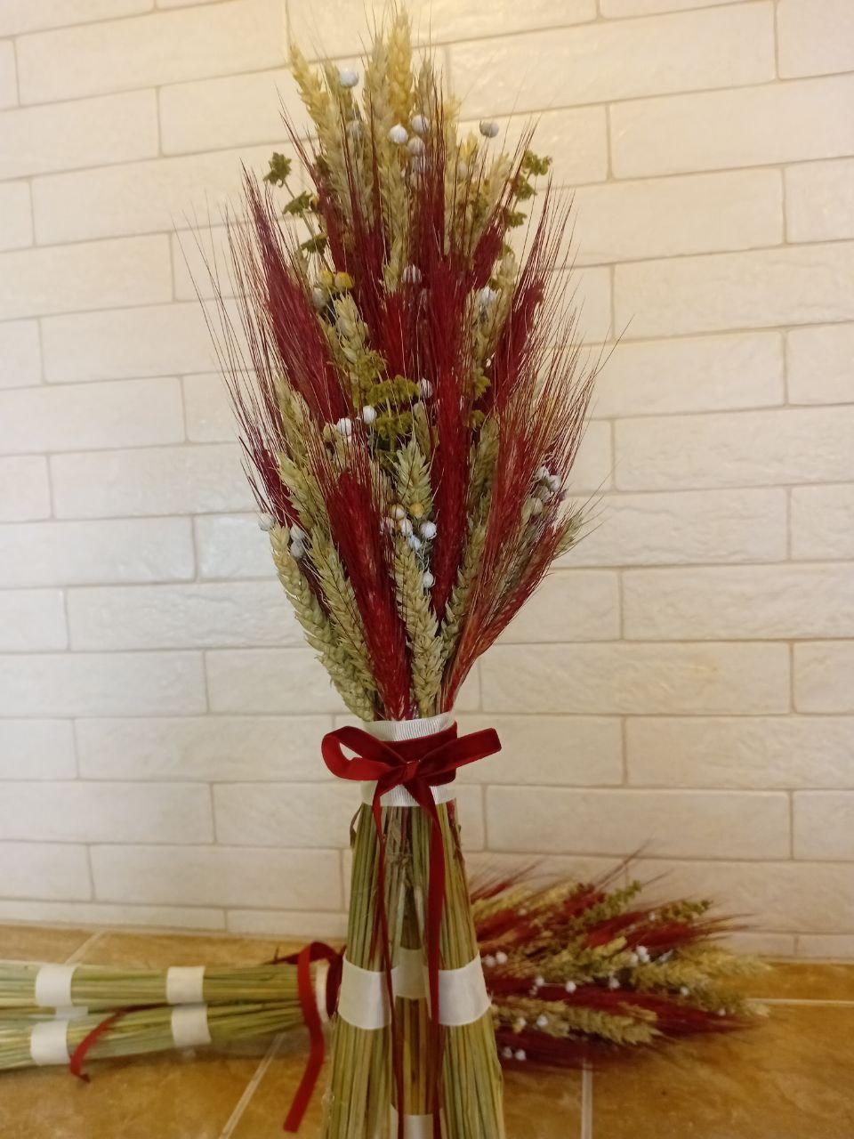 Дидух рождественский из колосков пшеницы льна и овса 60-65 см с красно-белой лентой (2794429313) - фото 9 Дидух рождественский из колосков пшеницы льна и овса 60-65 см с красно-белой лентой (2794429313) - фото 9