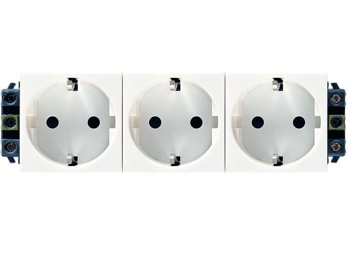 Розетка трехкратная Legrand Mosaic со шторками 160x50 мм Белый (620600)