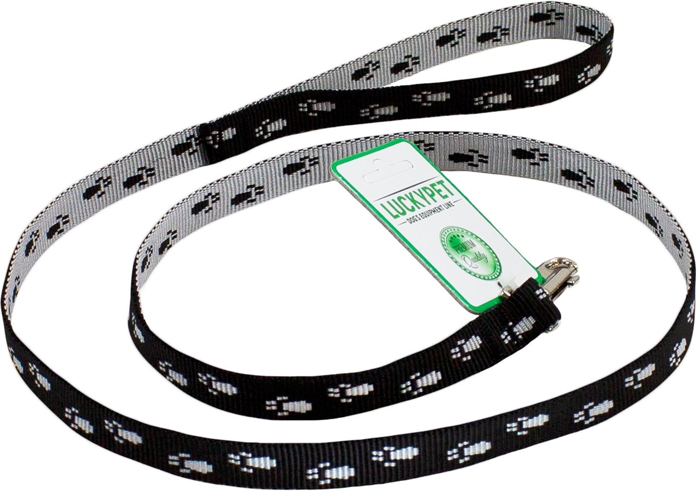 Поводок Lucky Pet капроновый Лапки 1x120 см Черно-серый (4820224219097)