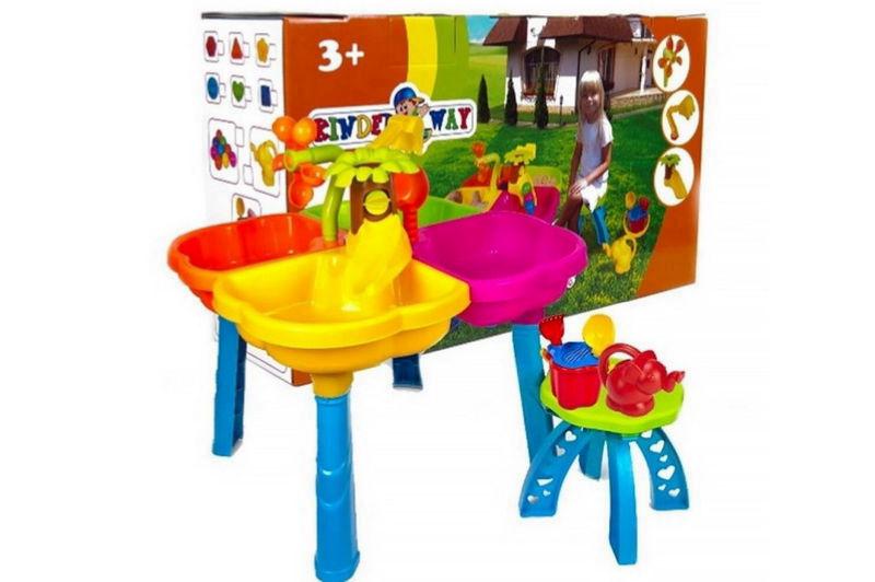 Стол-песочница KinderWay со стульчиком Разноцветный (KW-01-121-1)