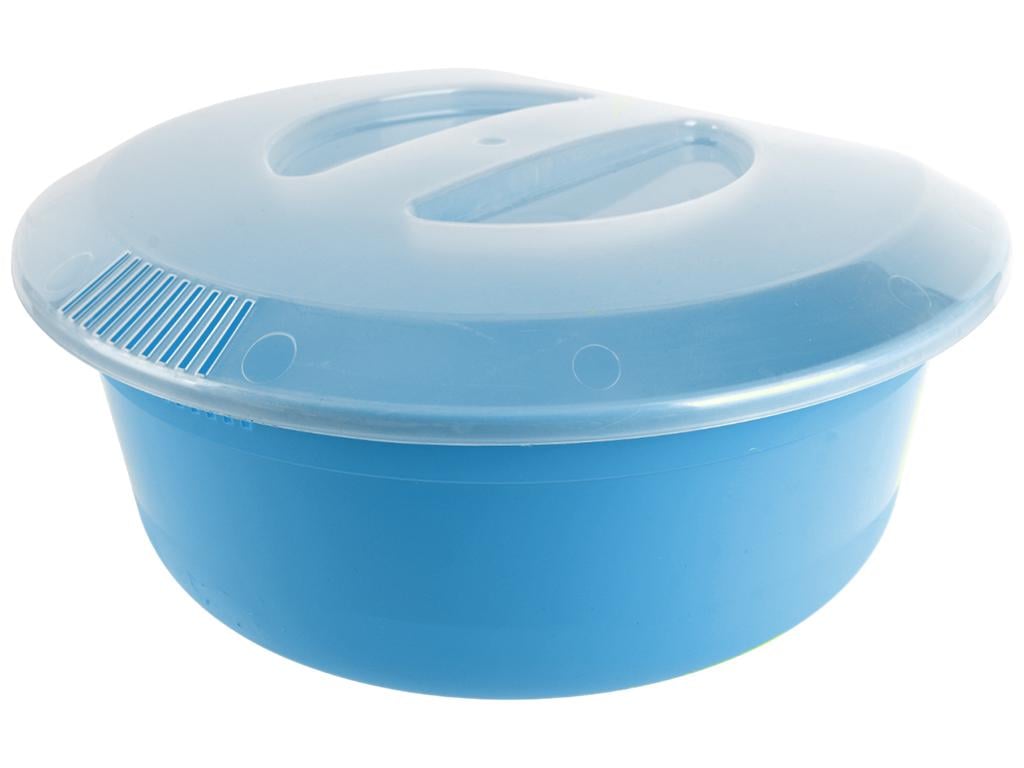 Кухонная миска с крышкой и сливными отверстиями Консенсус 5 л Голубой MCS-11911-4