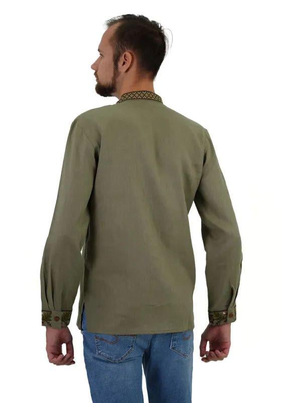 Вышиванка мужская р. 58 Зеленый (432) - фото 3 Вышиванка мужская р. 58 Зеленый (432) - фото 3