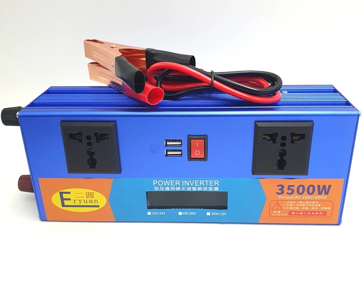 Инвертор автомобильный универсальный ERYUAN EY-3500W 12V/24V-220V LCD SMART Синий (147-14-15398.1) Инвертор автомобильный универсальный ERYUAN EY-3500W 12V/24V-220V LCD SMART Синий (147-14-15398.1)