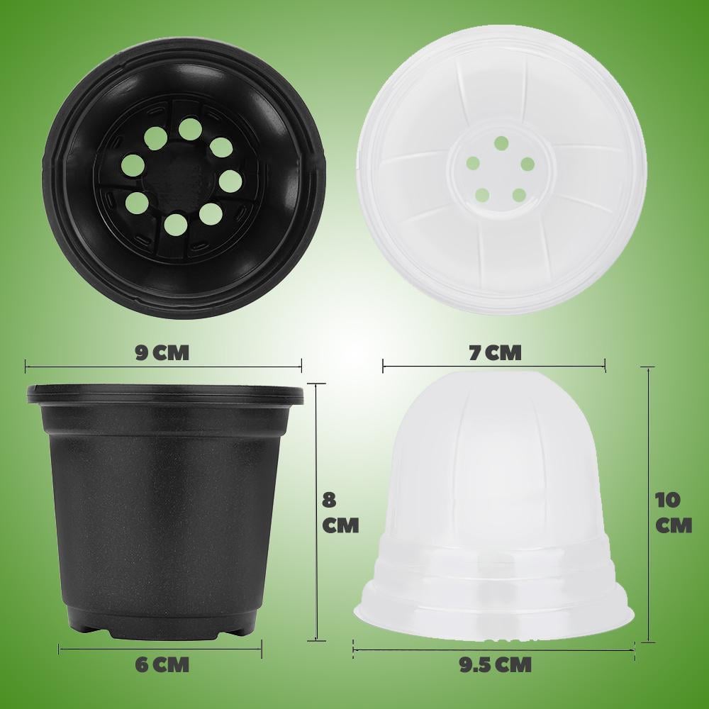 Горщики-стакани для розсади з кришками пластикові 10 шт. Чорний (25075196) - фото 7