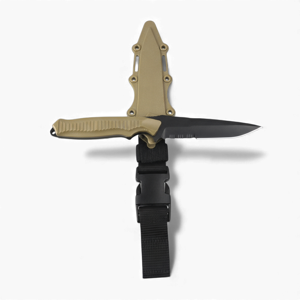 Ніж мисливський тренувальний Univerza страйкбольний макет з піхвами Бежевий