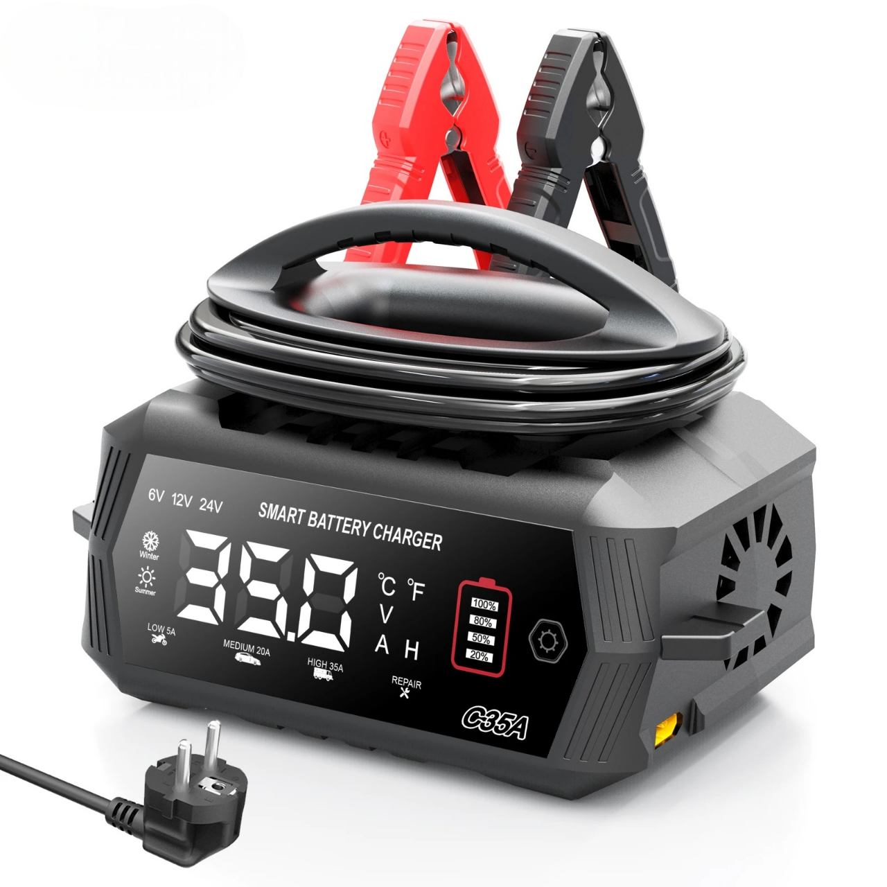 Зарядное устройство в авто HTRC C35A 12V 35A/24V 18A для аккумуляторов GEL/AGM/LiFePO4 (001197)