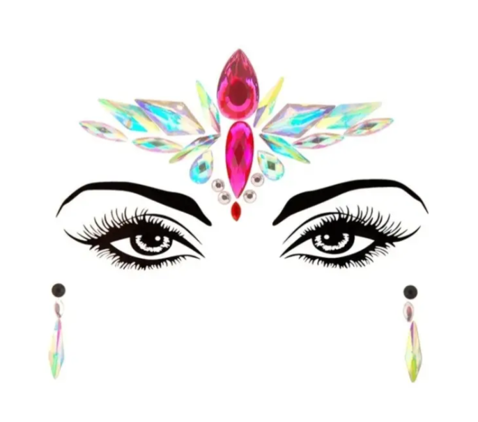 Наклейки стрази для обличчя святкові для вечірок One size Різнокольоровий (9088/46) Наклейки стрази для обличчя святкові для вечірок One size Різнокольоровий (9088/46)