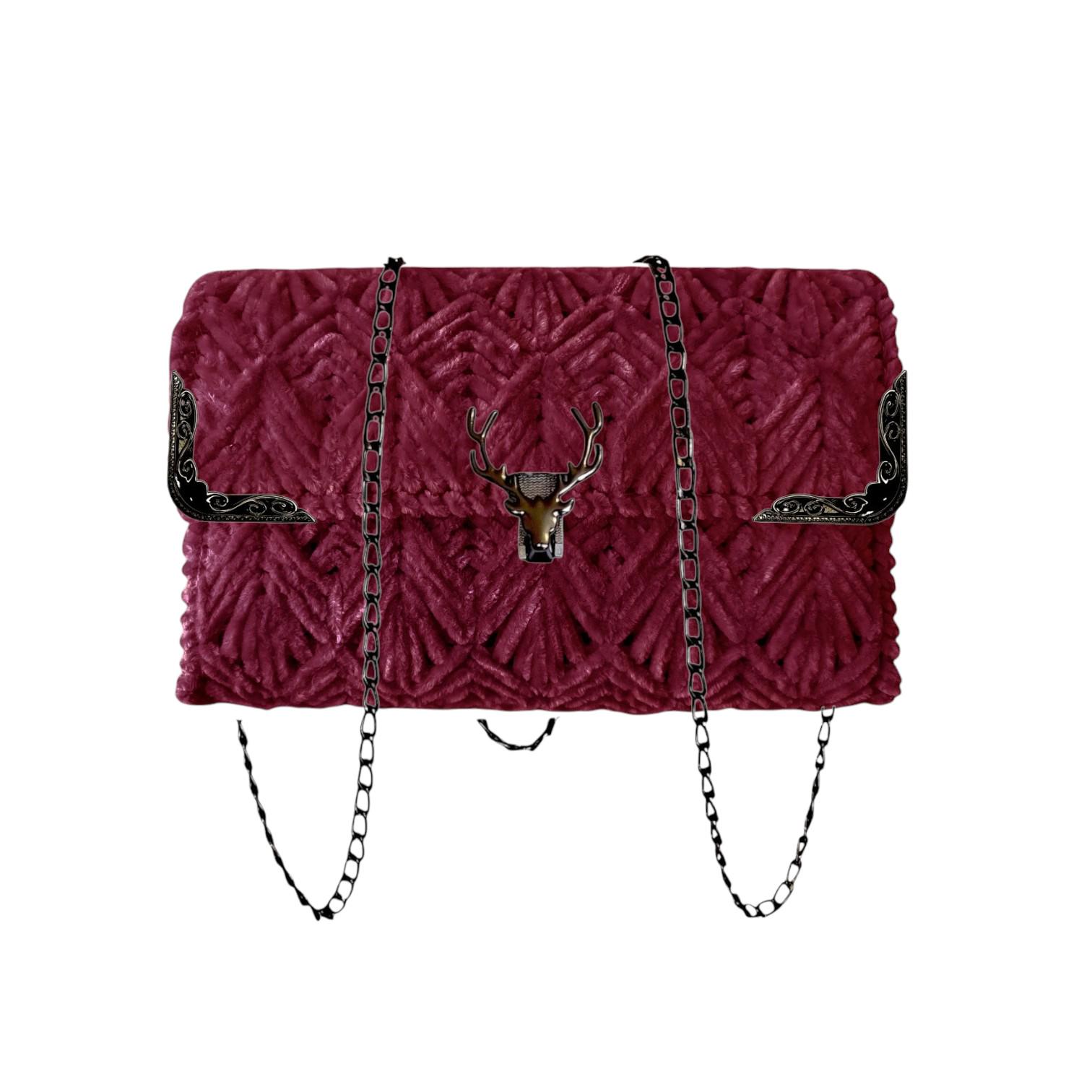 Набор для создания сумки из пластиковой канвы Черный олень №1 Бордовый (8093-30) - фото 2