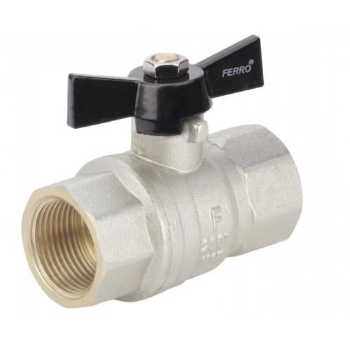 Кран шаровой Ferro Herkules KMH3W 1" ВВ бабочка (247560)