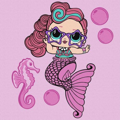 Картина за номерами з фарбами металік L.O.L. Surprise! Mermaids. Waves 40х40 см (2987478335)