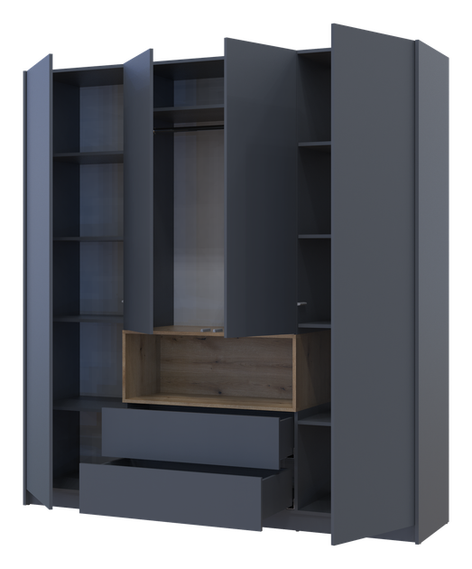 Шкаф Doros Дейл 206х52х220 см Графит/Дуб эвок (26501958)