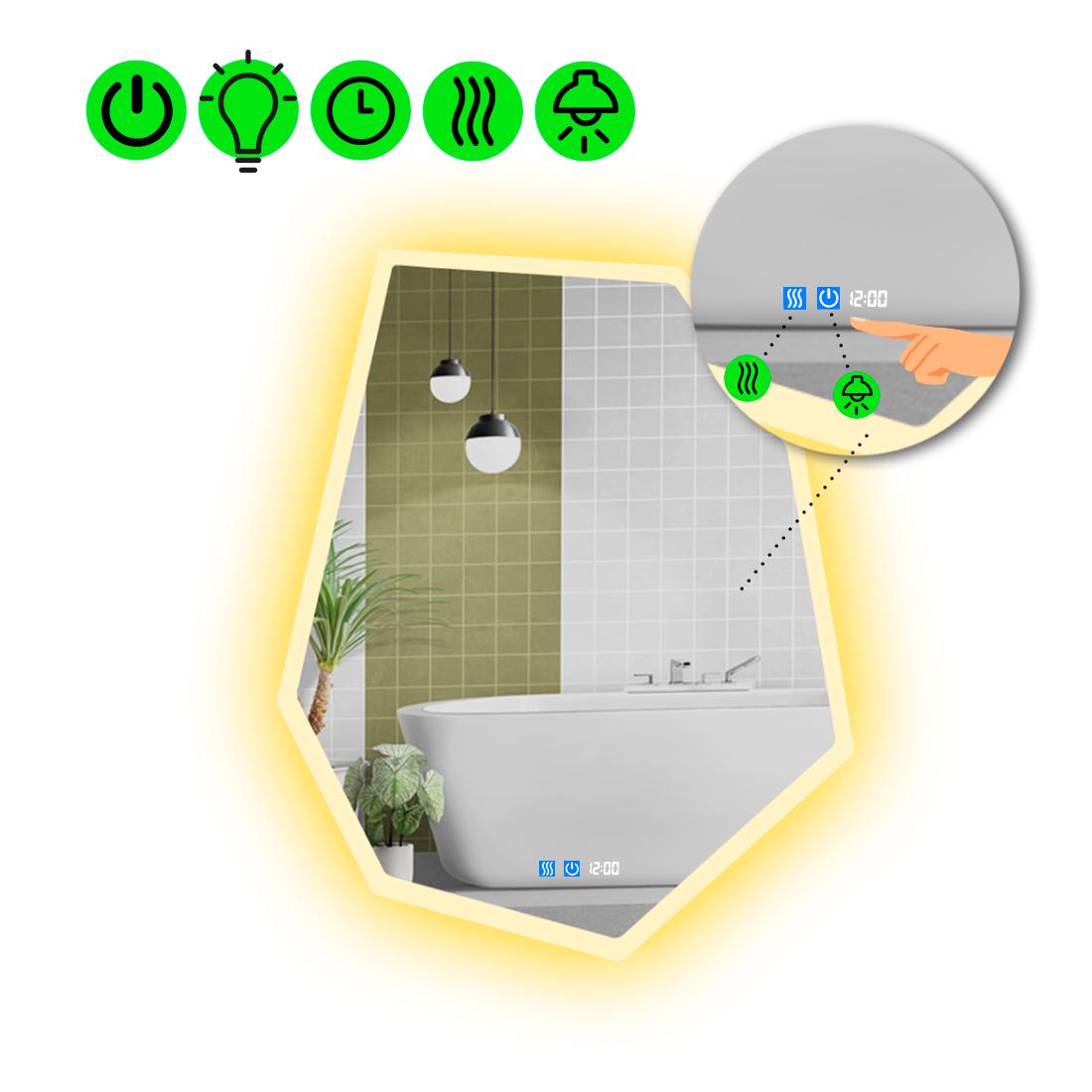 Зеркало с LED подсветкой Montagna 3 с двумя сенсорами 80x60 см (8737341) Зеркало с LED подсветкой Montagna 3 с двумя сенсорами 80x60 см (8737341)