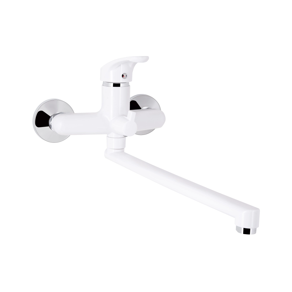 Змішувач для ванни Brinex 36W 005 k35 з довгим поворотним виливом Chrome/White