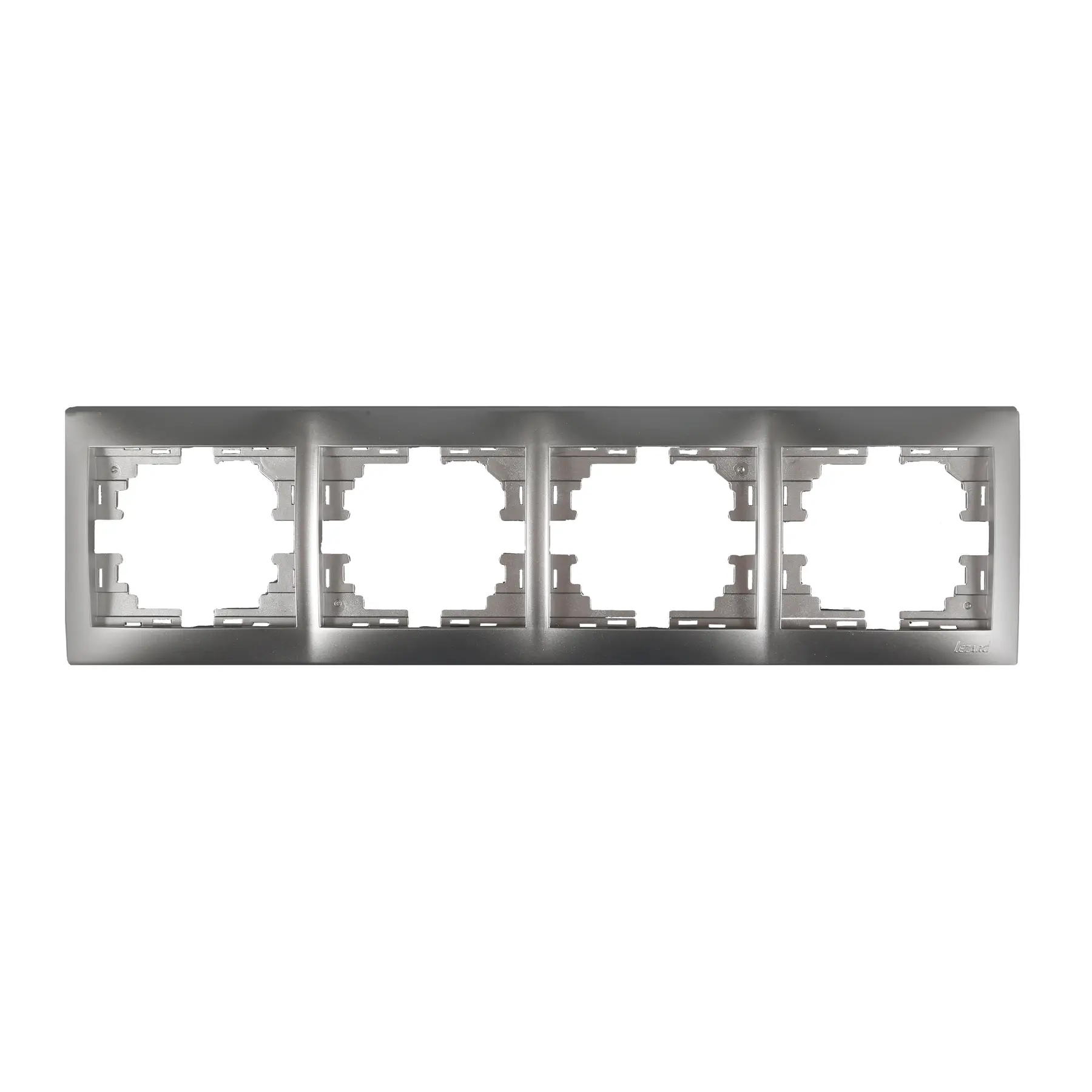 Рамка Lezard Mira 4-местная горизонтальная Серый металлик