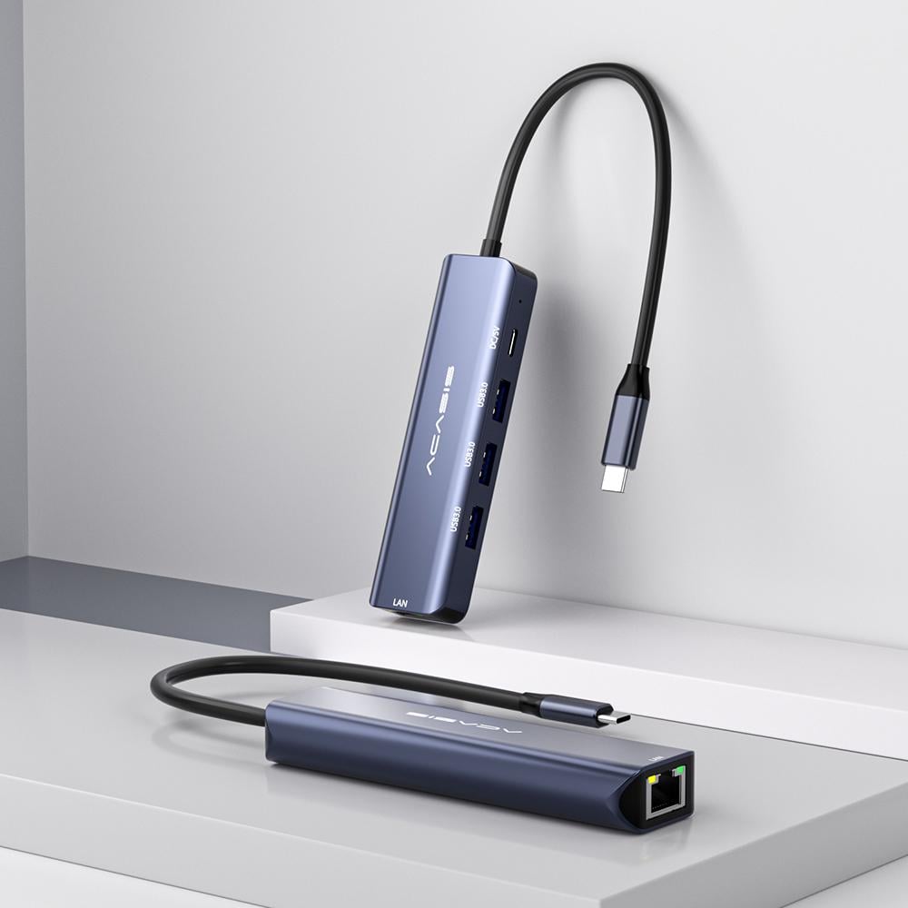 USB-хаб Acasis DS-7NV5 USB Type-C 5 in 1 с LAN портом Голубой (2279) - фото 7 USB-хаб Acasis DS-7NV5 USB Type-C 5 in 1 с LAN портом Голубой (2279) - фото 7