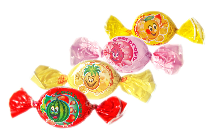 Карамель льодяникова Ріконд COOL DROPS зі смаком піна колада/пітахайя/кавун/манго 1 кг (36264)