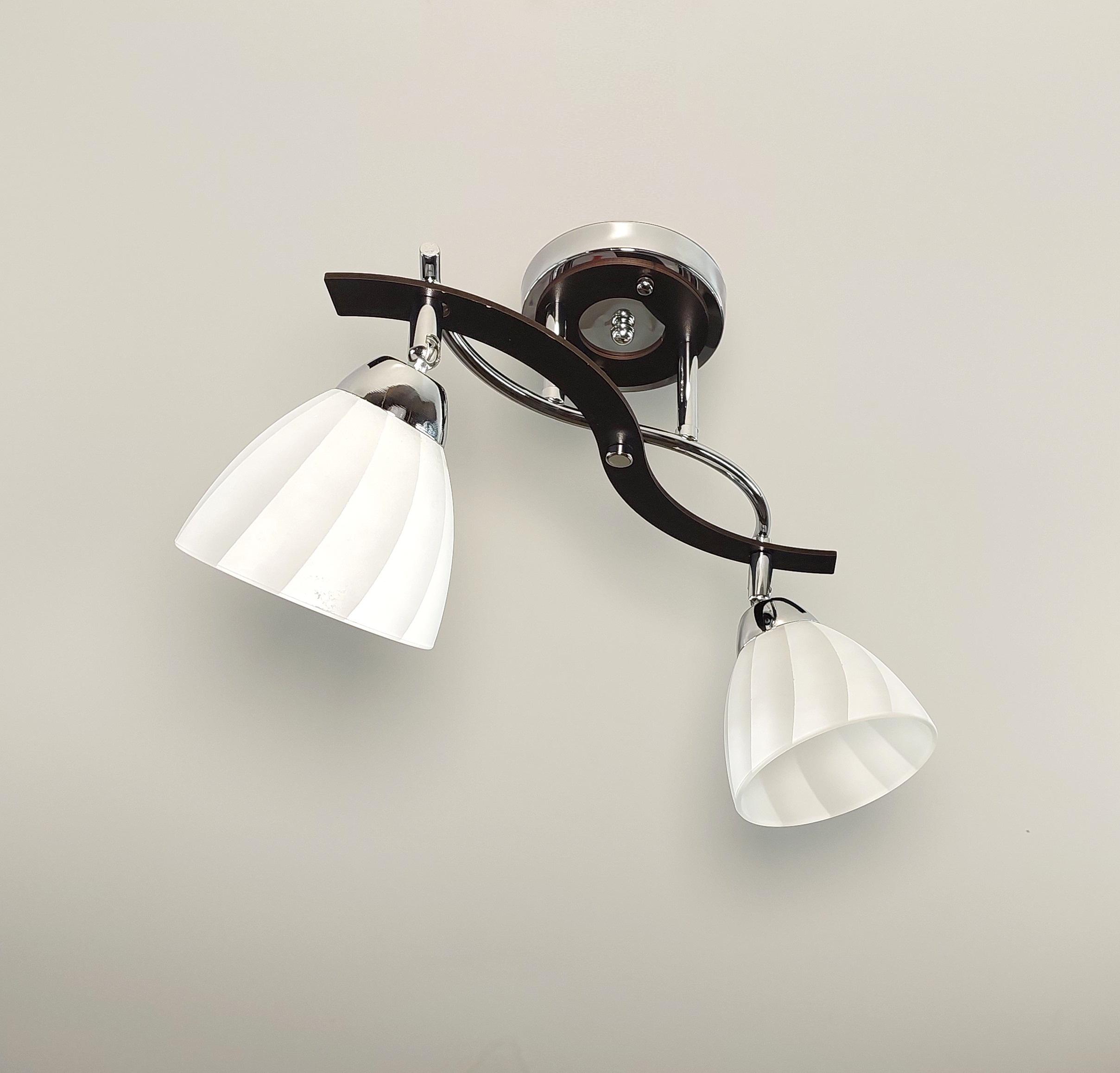 Люстра потолочная на 2 поворотных плафона Черный хром (0752/2)