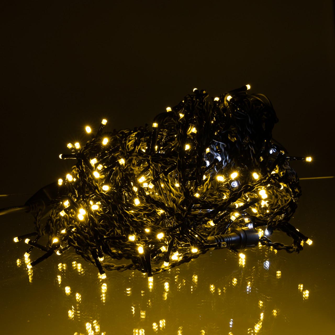 Гірлянда вулична Бахрома 36МBY 36 м 600 LED Чорний/Жовтий (29912805)