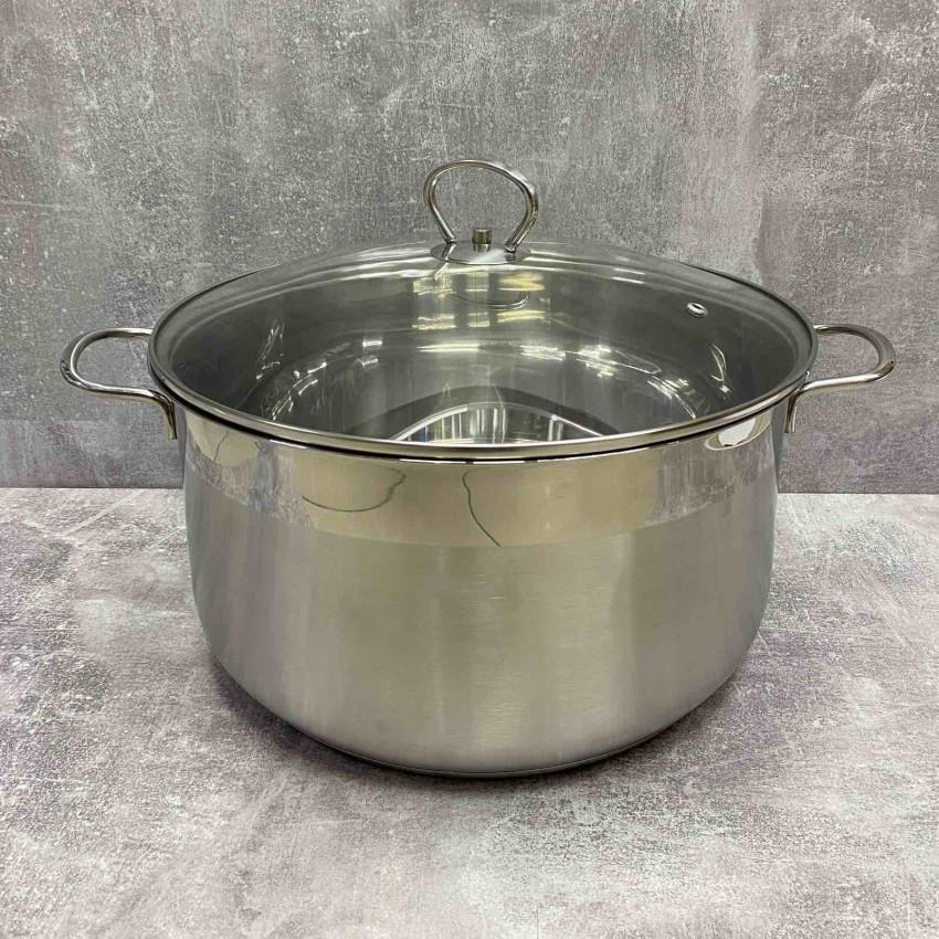 Каструля зі скляною кришкою Maestro MR-3508-30 із нержавіючої сталі 10 л (1711416073)