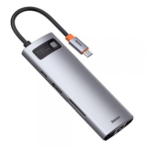 Кардридер Baseus Metal Gleam CAHUB-CV0G USB Type-C 100 Вт 8в1 (1801092074)