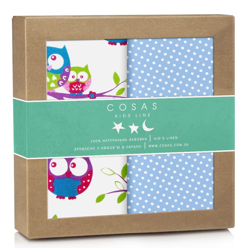 Набір пелюшок Cosas Owl Dots In Blue 80х100 см 2 шт. (4822052049112)