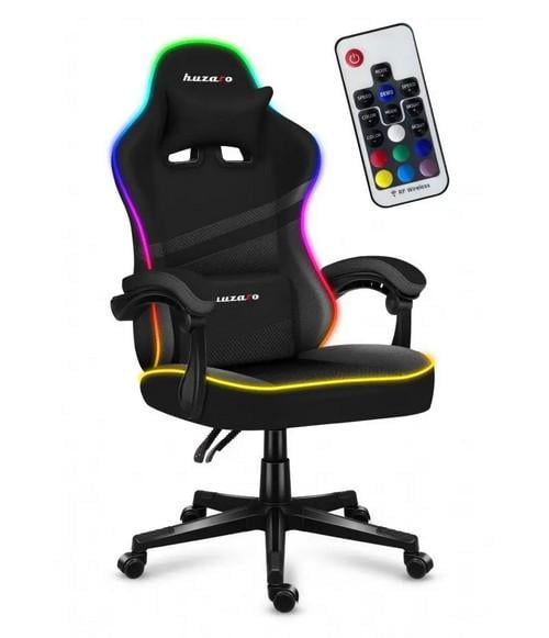 Комп'ютерне крісло Huzaro Force 4.4 RGB тканина Black (mel4_Force 4.4 RGB Black)