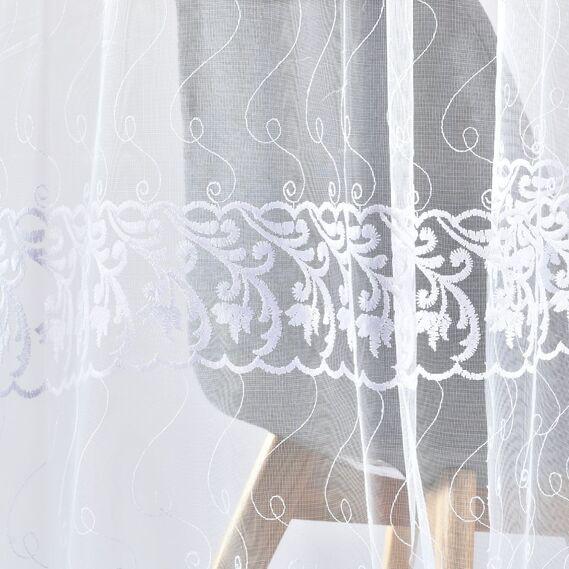 Тюль сетка IDEIA V-BEYAZ 2,8 м c вышивкой фиалка Белый (2200004262987)