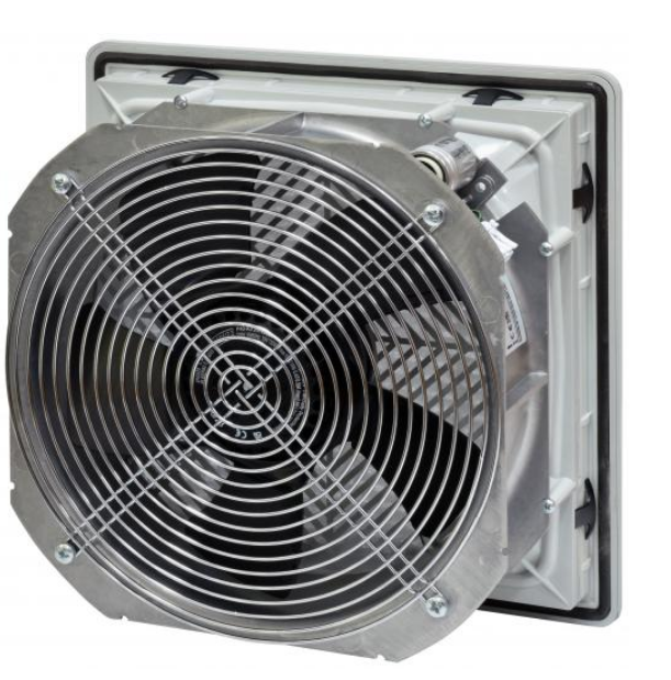 Вентилятор з фільтром ETI EF-325-900-230V 900 м3/год 230 В IP54 325x325x159 мм для шаф Сірий (1344018)