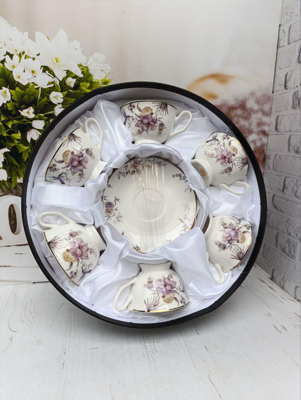 Кофейный сервиз SNT Саргаз фарфор 80 мл 12 предметов 6 персон (1451-00) - фото 3