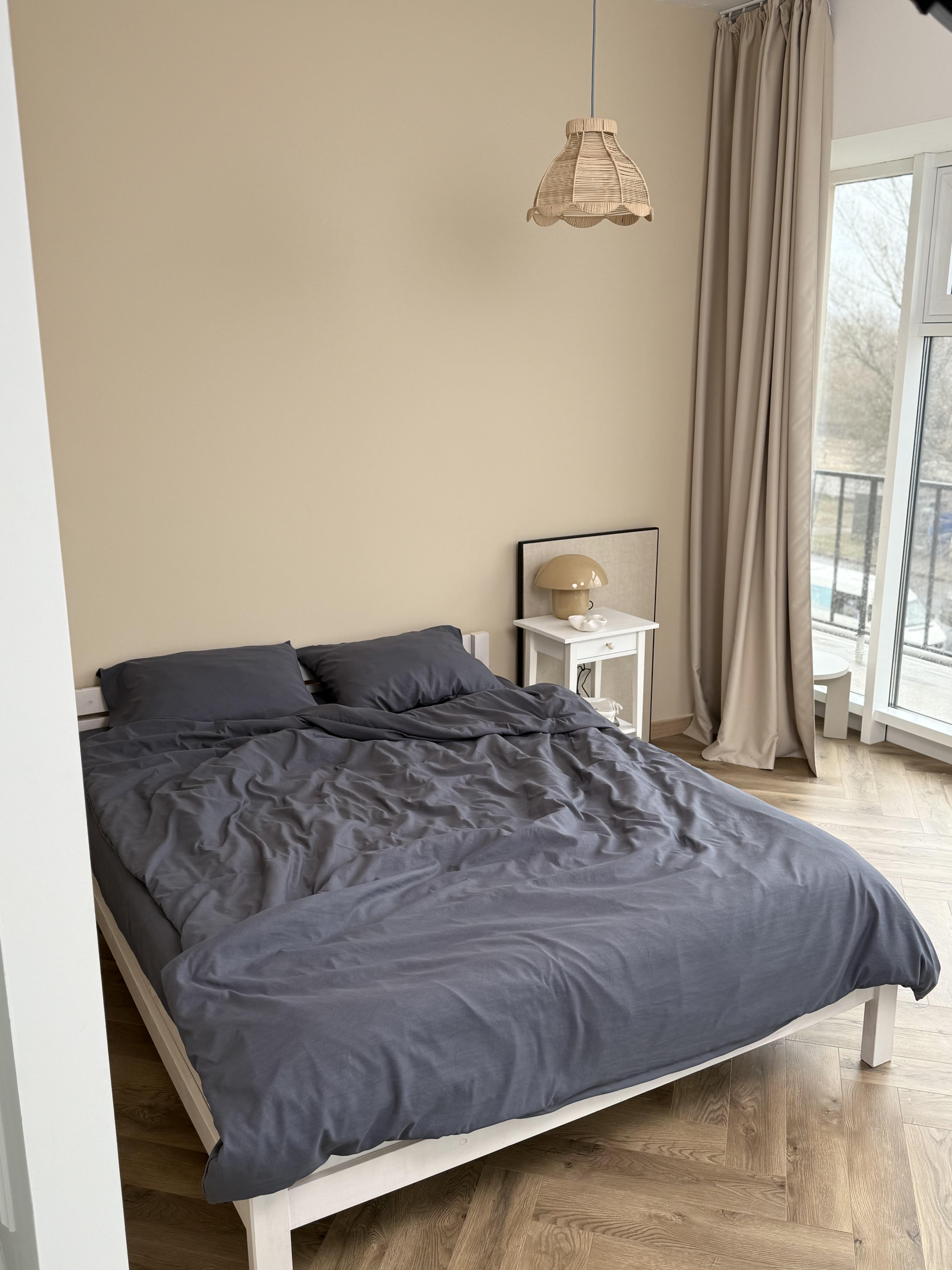 Комплект постільної білизни Тінь сатин двоспальний/наволочки 50х70/70х70 см Графітовий (6801) - фото 3