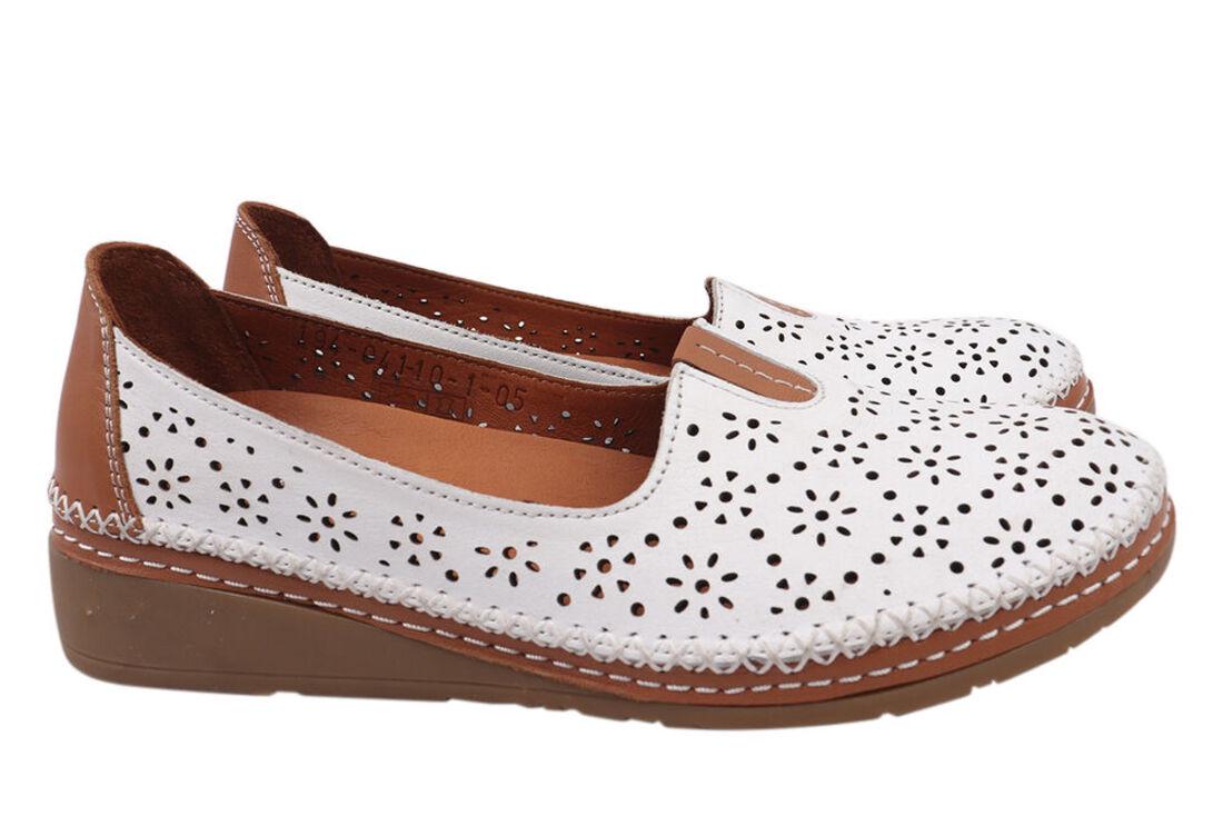 Туфли женские Mario Muzi из кожи на низком ходу р. 37 Белый (552-21LTCP)