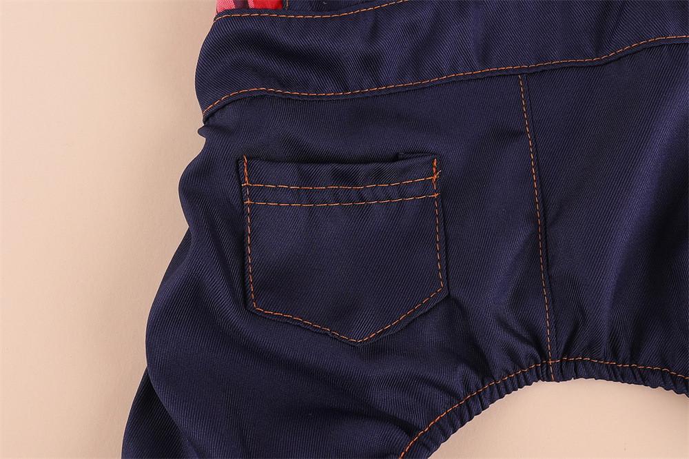 Костюм для собак джинсовый цельный с клетчатой рубашкой XS Красный (1C0380) - фото 7 Костюм для собак джинсовый цельный с клетчатой рубашкой XS Красный (1C0380) - фото 7