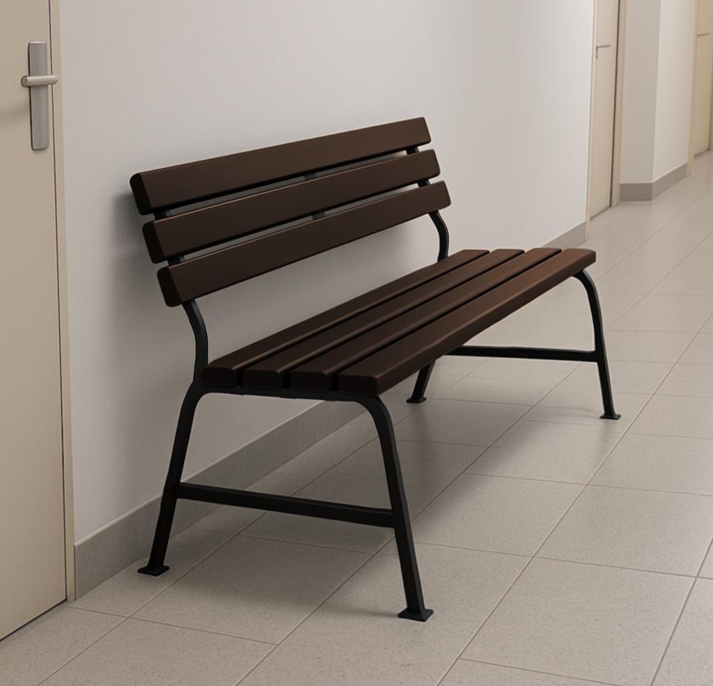 Лавка пластикова ТОБІ ШО для дачі/саду та парку 1504х822х707 мм Коричнево-чорний - фото 2 Лавка пластикова ТОБІ ШО для дачі/саду та парку 1504х822х707 мм Коричнево-чорний - фото 2