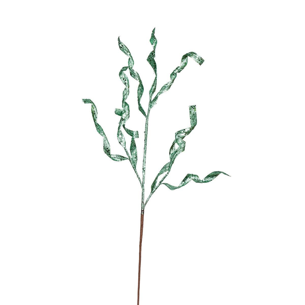 Ветка декоративная YES! Fun Спирали 69 см Зеленый глиттер