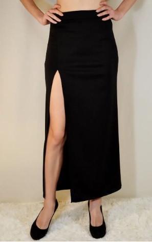 Юбка макси женская из трикотажа с разрезом на правой ноге однотонная р. 40 Черный (2206231439) - фото 1 Юбка макси женская из трикотажа с разрезом на правой ноге однотонная р. 40 Черный (2206231439) - фото 1