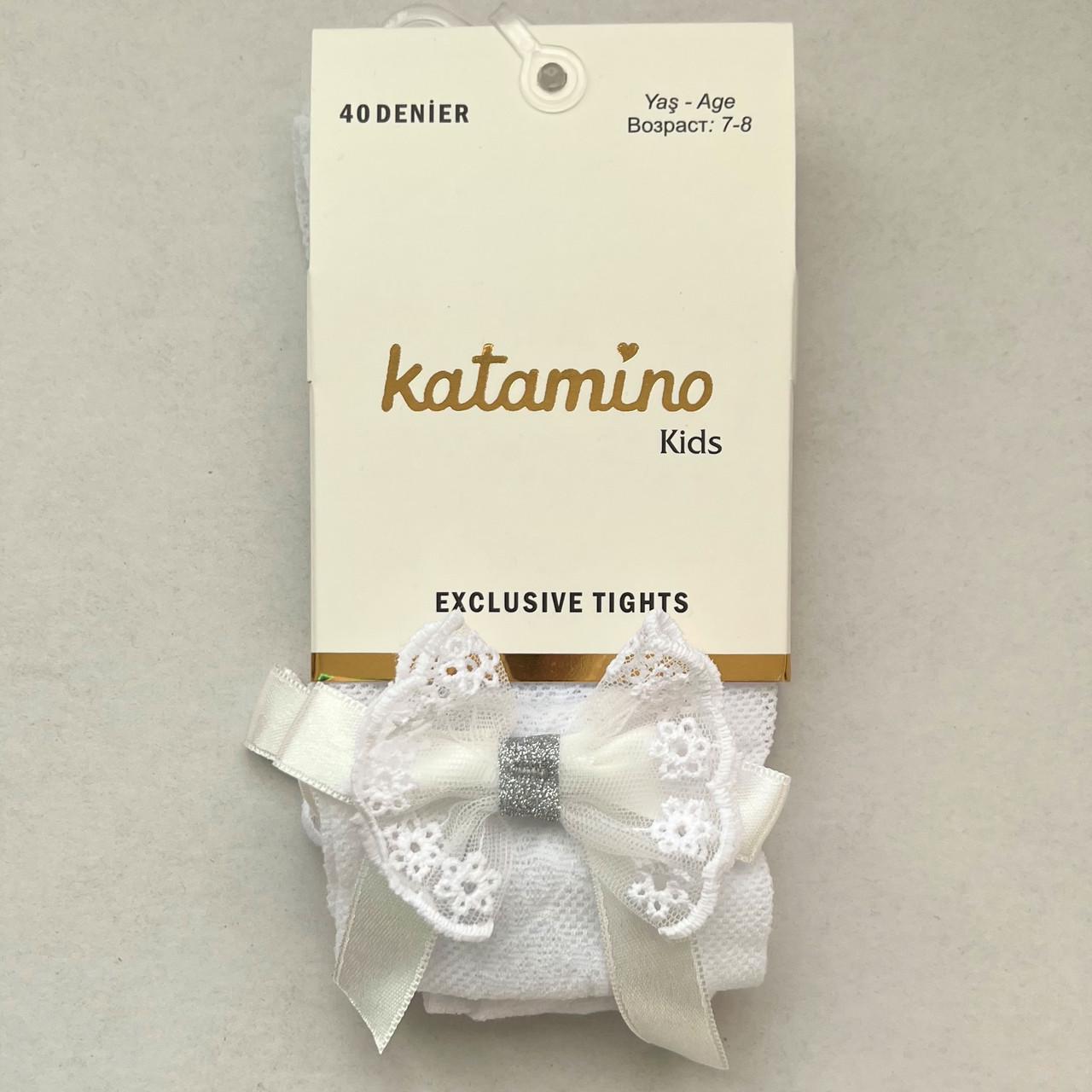 Колготки дитячі капронові Arti ажурні з бантом 122-128 см Білий (32408156)