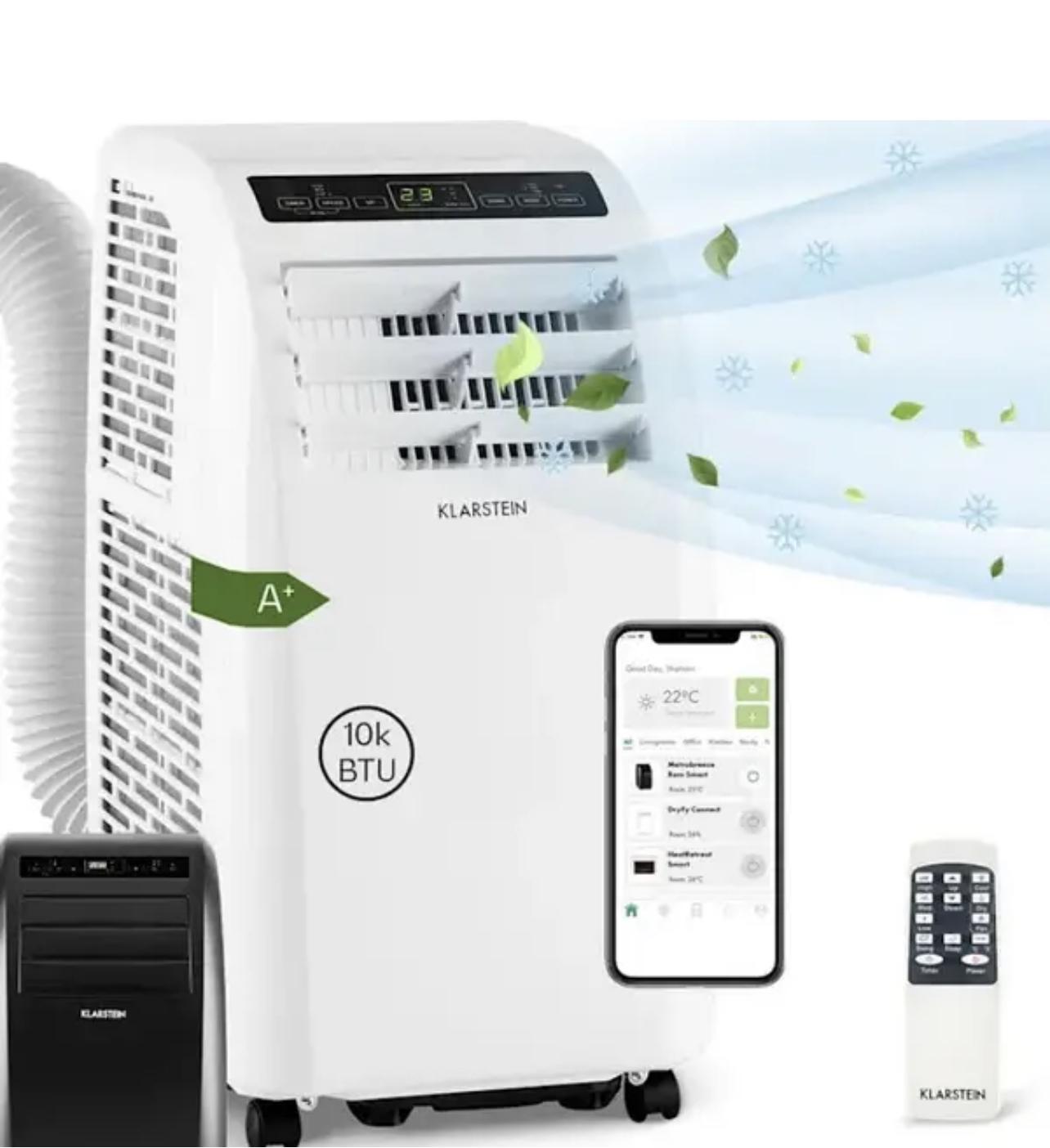 Кондиционер мобильный KLARSTEIN Metrobreeze Rome Smart EEC A+ 10 000 BTU/3,0 кВт до 49 м2 Белый (10035803) - фото 3 Кондиционер мобильный KLARSTEIN Metrobreeze Rome Smart EEC A+ 10 000 BTU/3,0 кВт до 49 м2 Белый (10035803) - фото 3