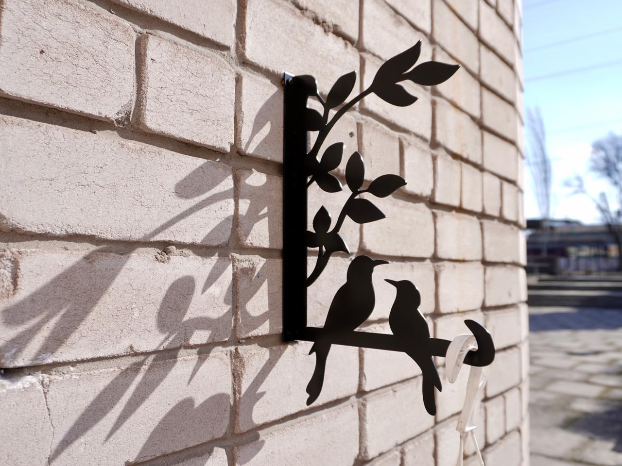 Кронштейн Птицы для кашпо с цветами метал Черный (М015) - фото 7