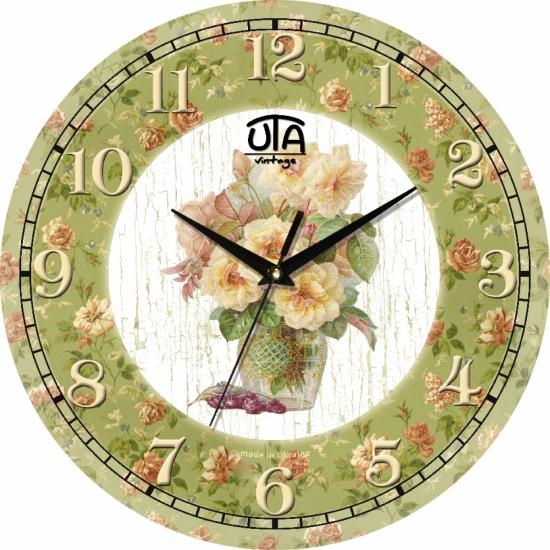 Годинник настінний UTA Vintage Весняний букет 33х33 см (117834)
