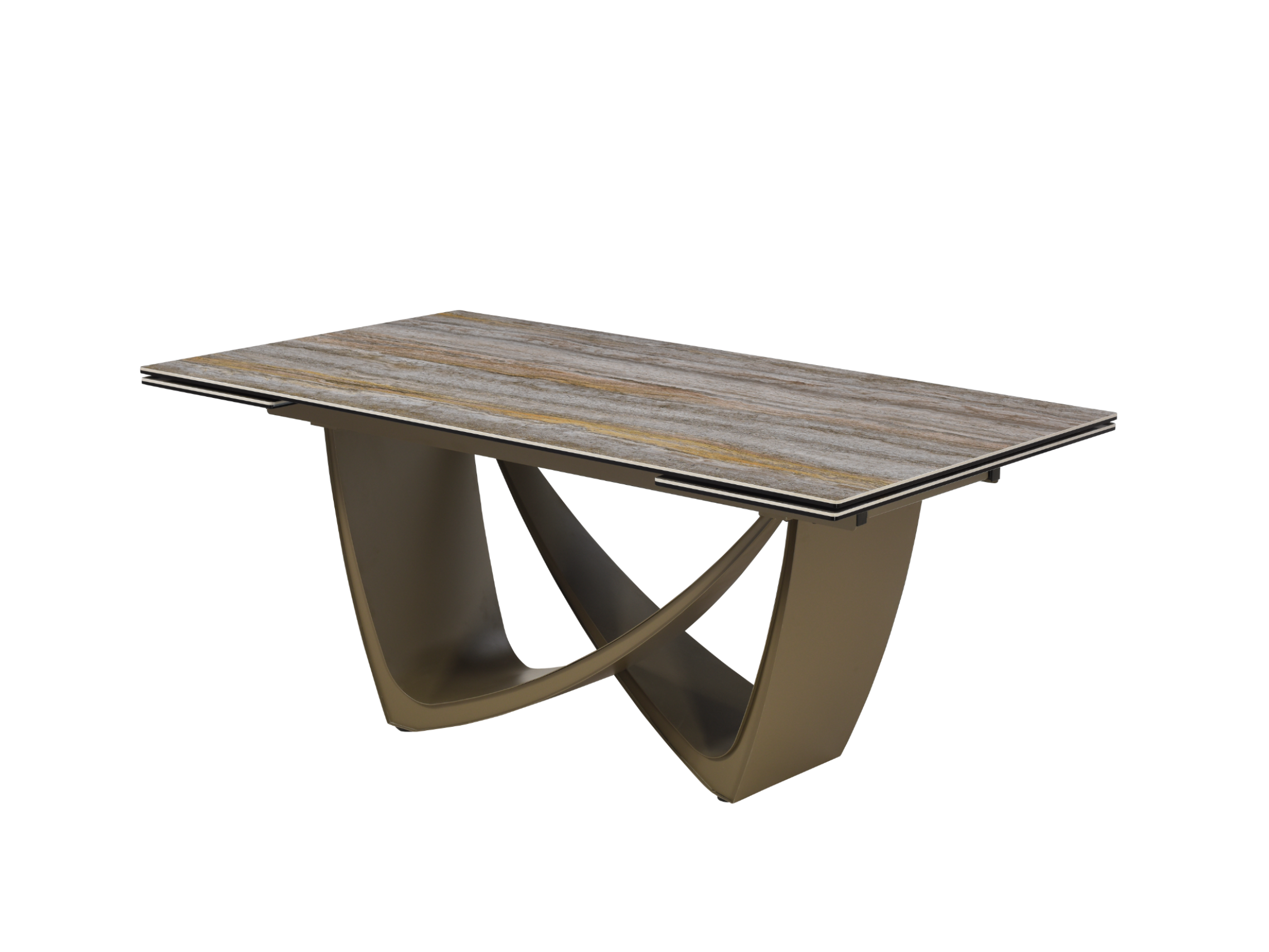 Стол обеденный раздвижной Vetro Mebel Беатриче 1800-2600x1000x760 мм Тайгер травентин/коричневый (TМL-995) - фото 1