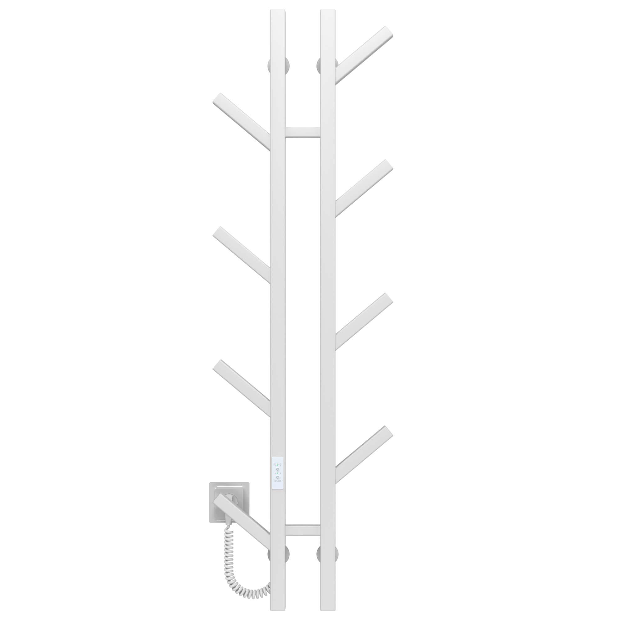 Полотенцесушитель электрический Deffi Sakura П8 левое подключение нержавеющая сталь 100х1200 мм Белый (A.SR.120.10.8.EWL4)