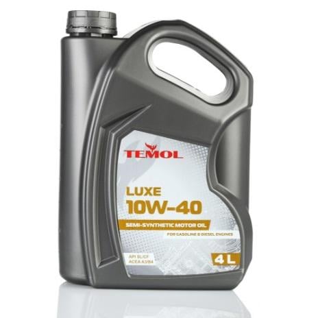 Моторное масло полусинтетическое TEMOL Luxe API SL CF АСЕА A3/B3-16 10W-40 4 л (99900106)