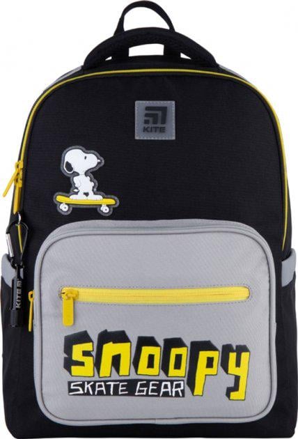 Рюкзак KITE Education Peanuts Snoopy 38x27x13 см 14 л Черно-серый (SN21-770M-1)