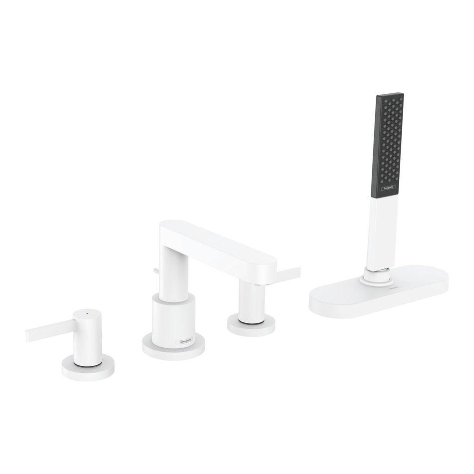 Смеситель на край ванны Hansgrohe Finoris 4 отверстия с sBox Белый матовый (76444700)