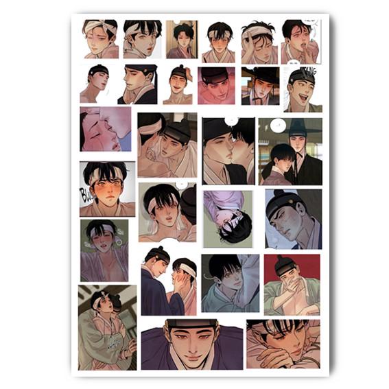 Стикеры наклейки аниме манхва Ночные Этюды А3 лист (stik_093)