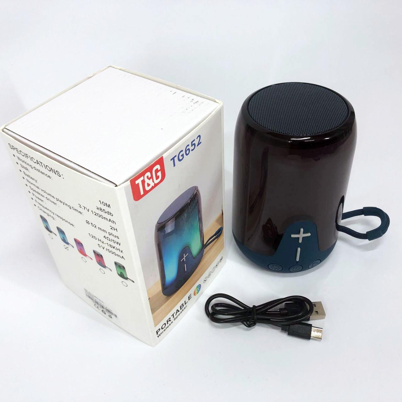 Портативная колонка TG652 5W с RGB подсветкой и ремешком Синий - фото 3 Портативная колонка TG652 5W с RGB подсветкой и ремешком Синий - фото 3