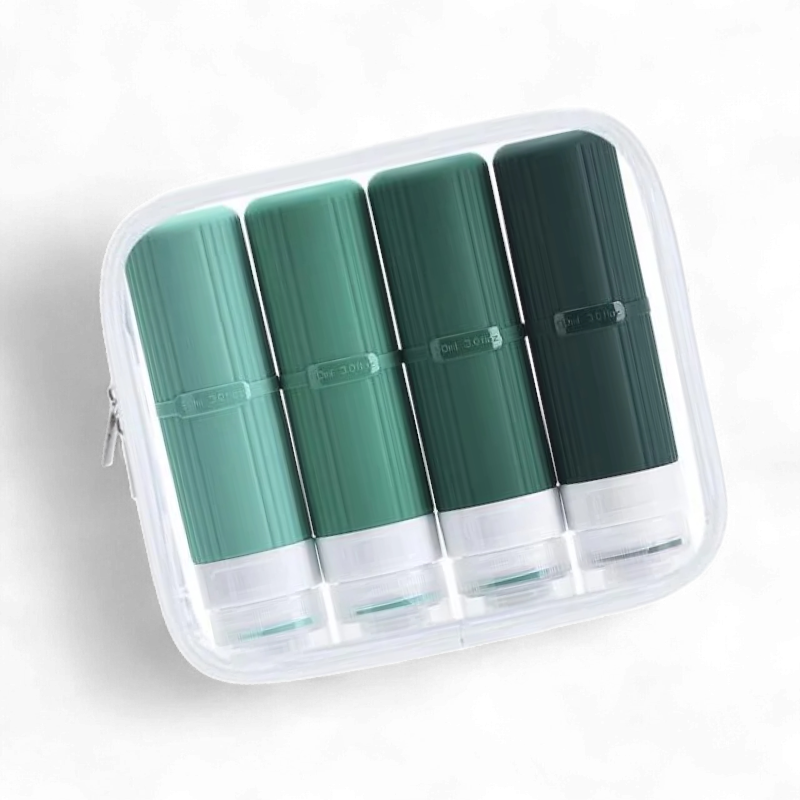 Дорожный набор флаконов для косметики Univerza силиконовый 4 шт. по 90 мл Зеленый