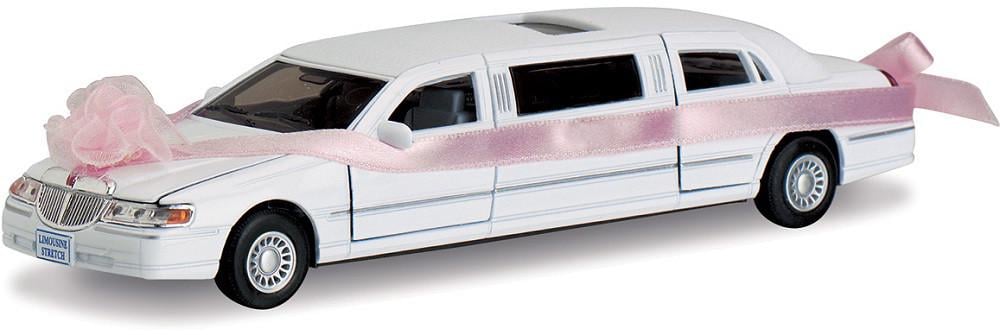 Игрушечная машинка металлическая Лимузин Свадебный 1:38 18 см Белый (28443496)